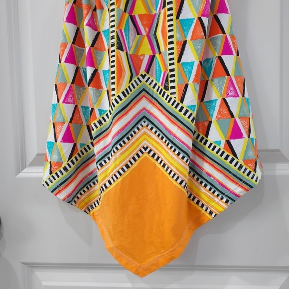 TRINA TURK Multicolor Geometric Pattern Sleeveless Dress, Beach Cover Up, Size S - Picture 14 of 16